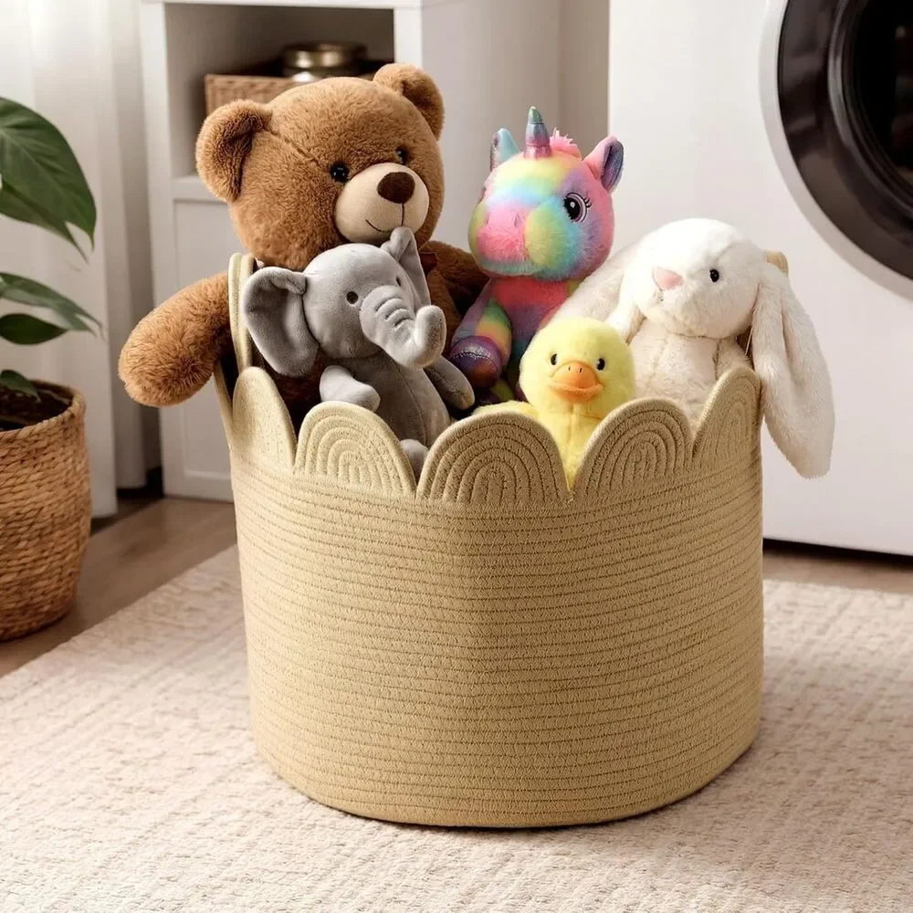 LemonRoad Round Woven Basket Brown, 16